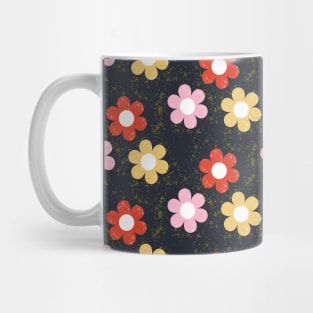 Colorful flowers on the dark background Mug